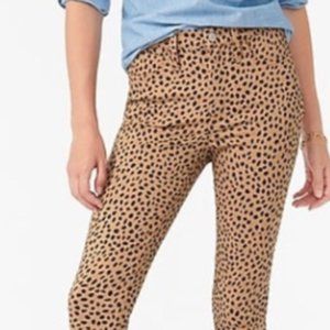 J Crew High Rise leopard print pants